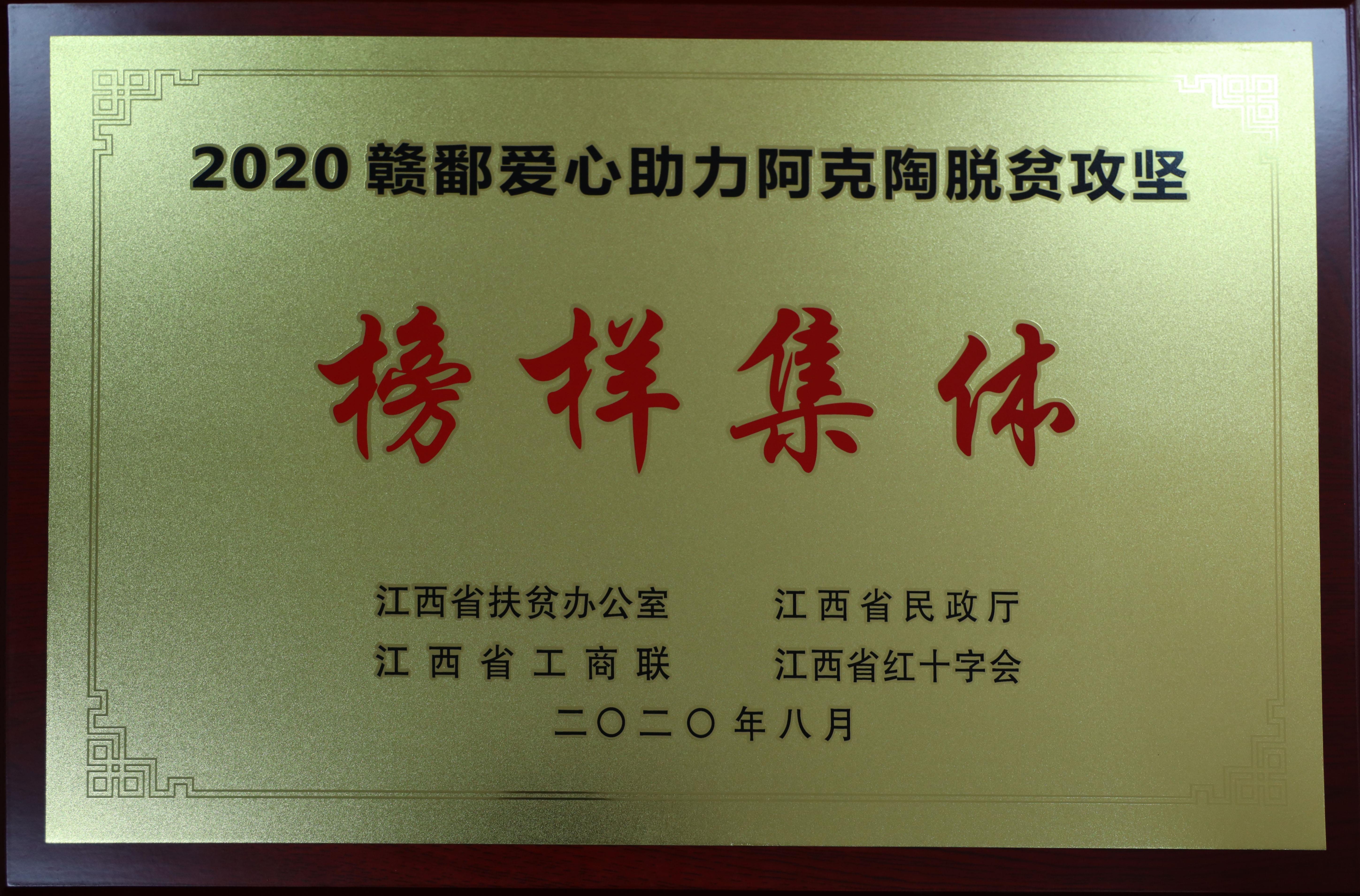 2020贛鄱愛心助力阿克陶脫貧攻堅榜樣集體